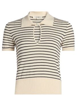 FRAME cotton blend collared top